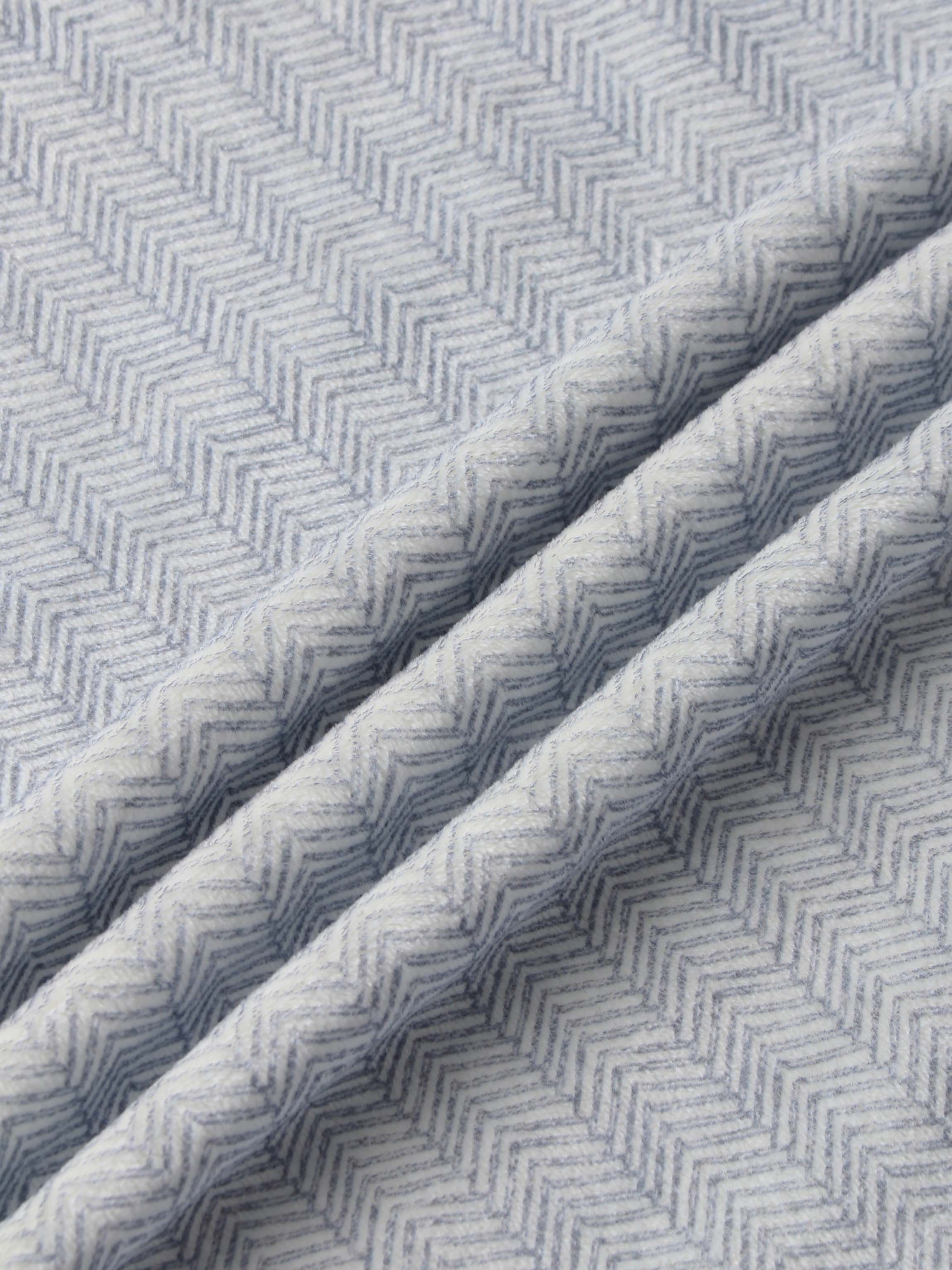 Heritage Herringbone Blanket - Blue, Adee boys swaddle blanket in a blue-gray herringbone knit