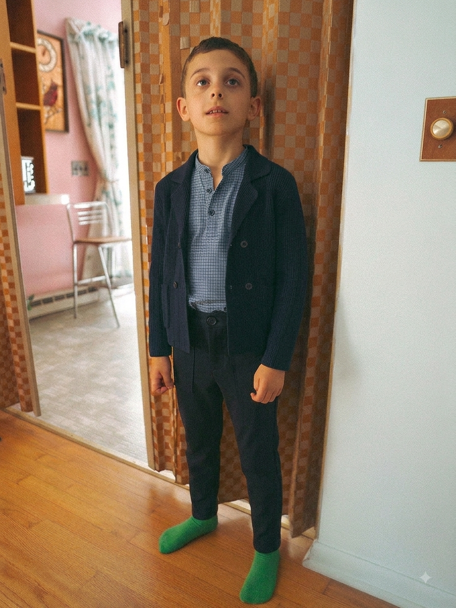 Dress pants - navy for boys by Adee; dressy bottoms