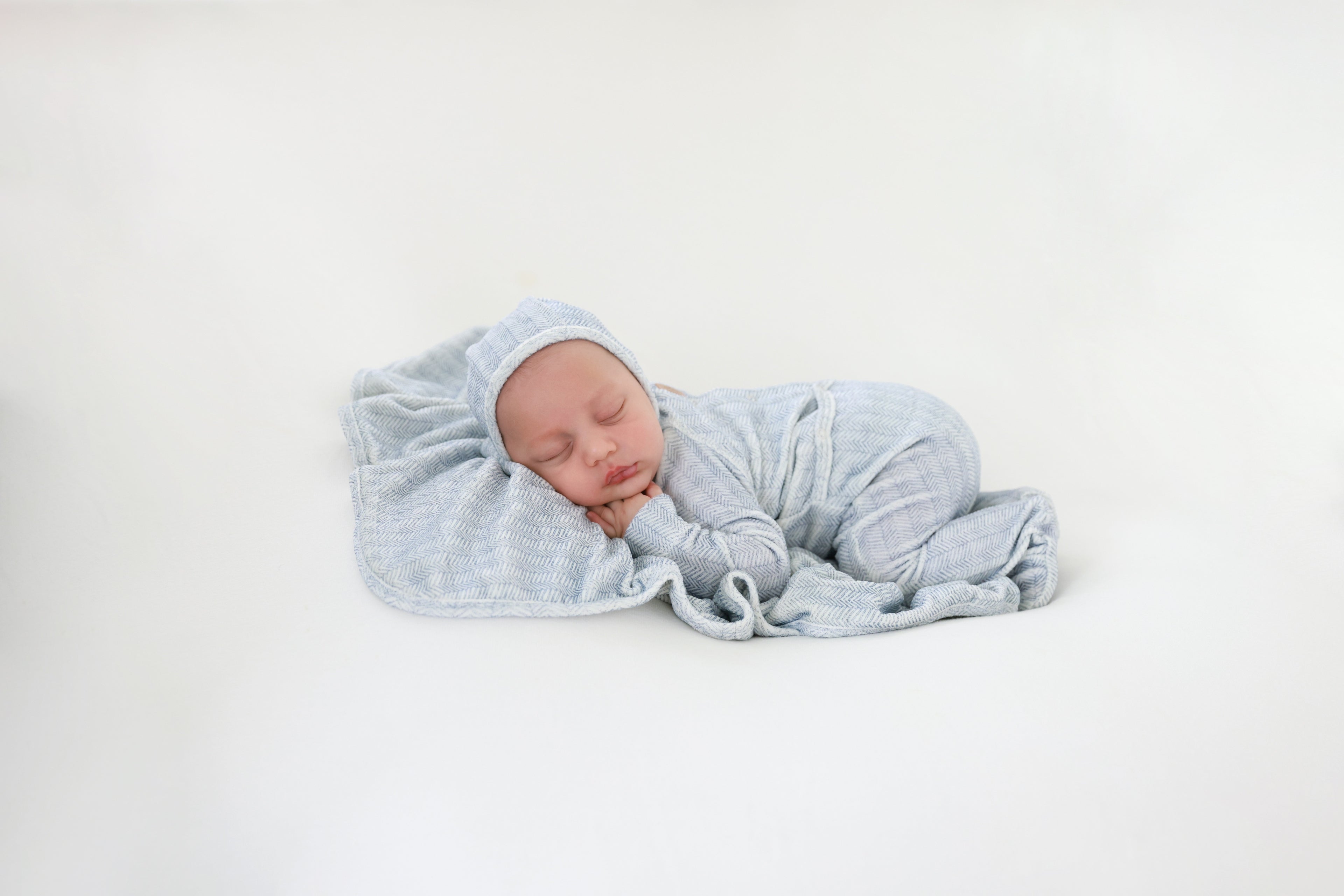 Heritage Herringbone Stretchy blue boys&
