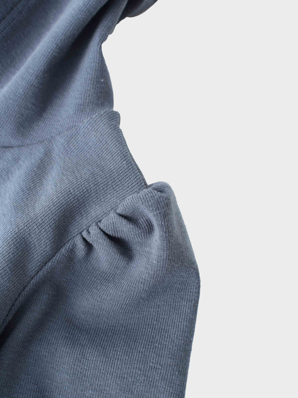 Blue cotton hoodie sleeve with puffed shoulder from baby girls&