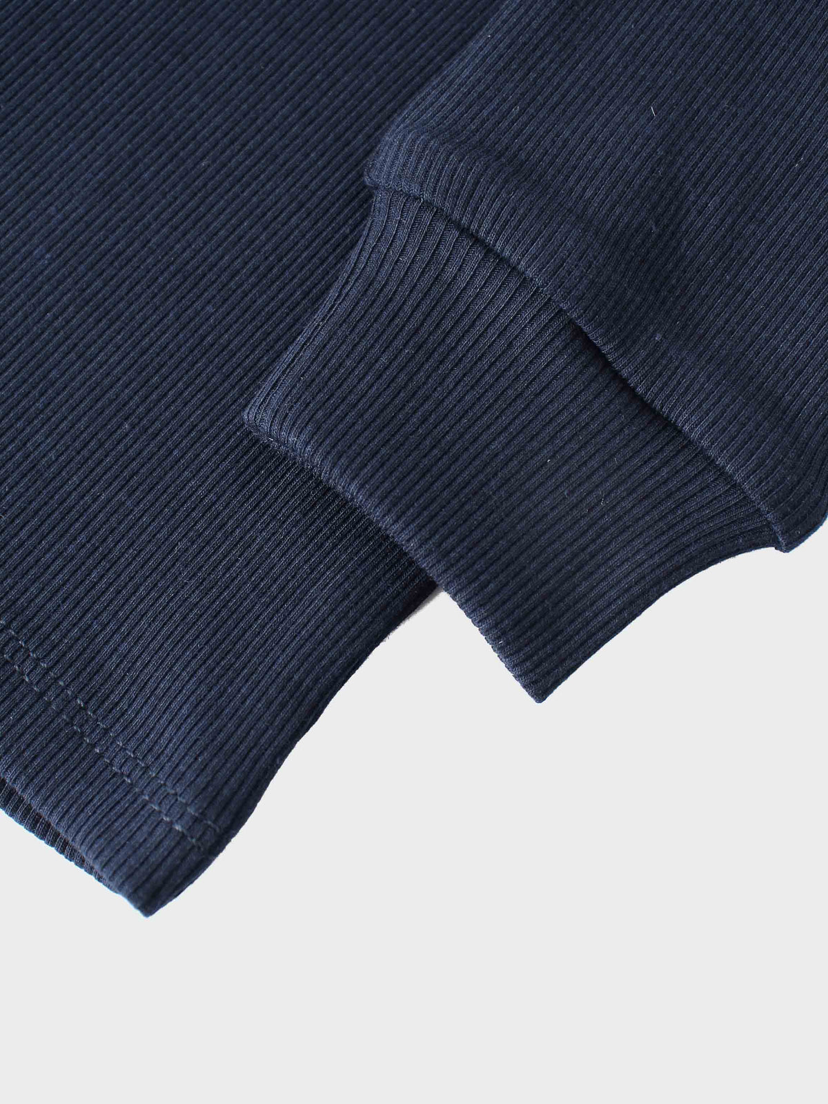 Ribbed navy legging set cuff close-up for little girls