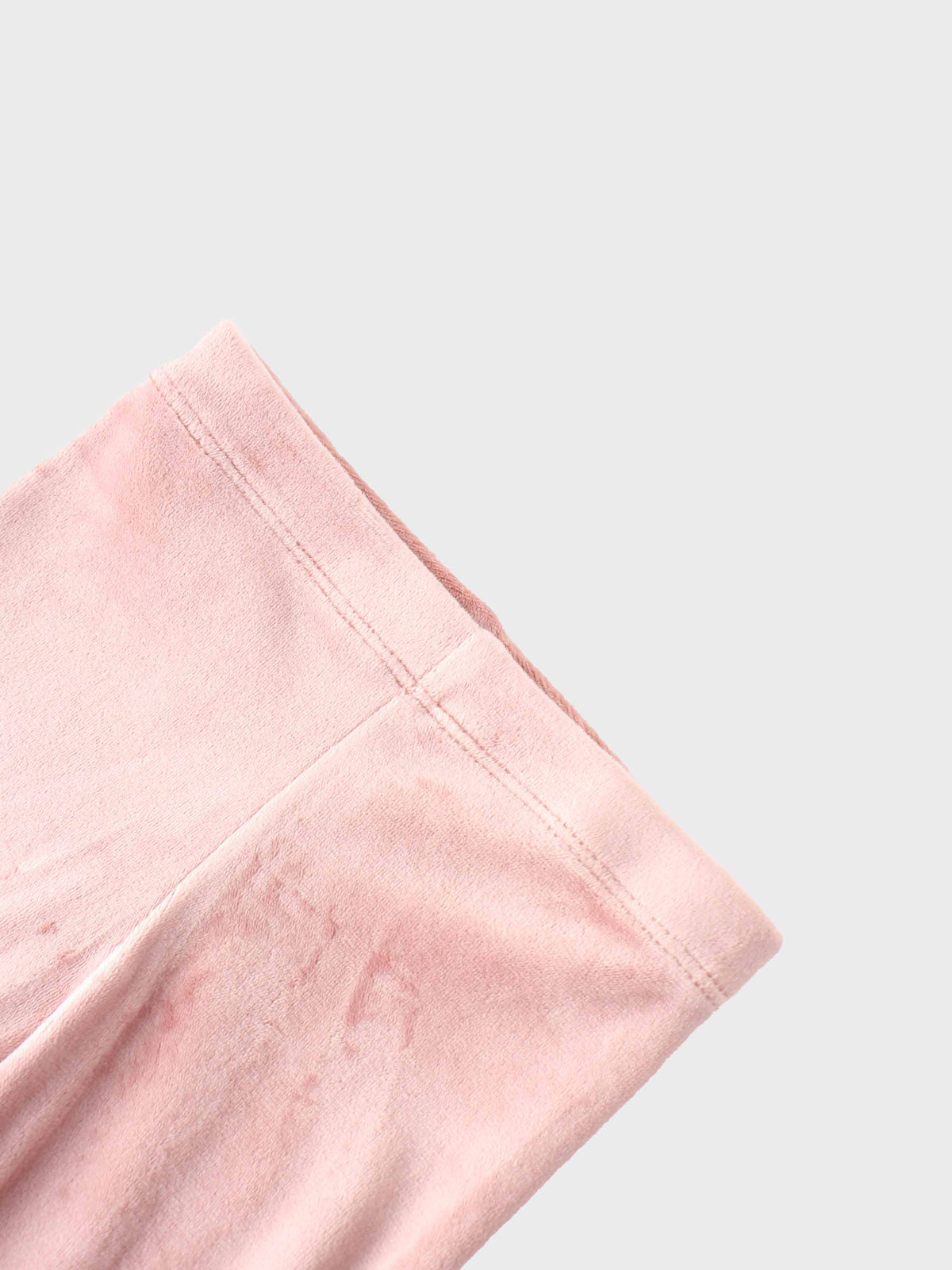Velour Pajama for girls in pink velour fabric with stitching detail
