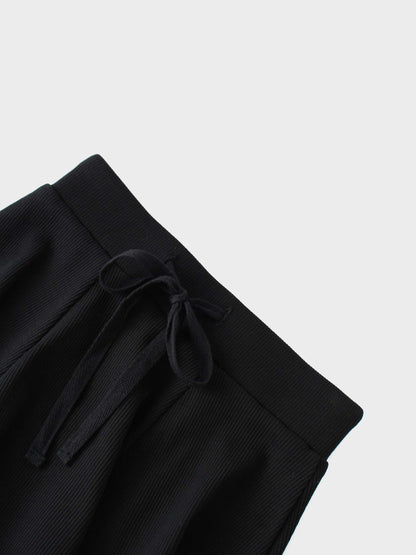 6 Panel Skirt- Black Ribbed