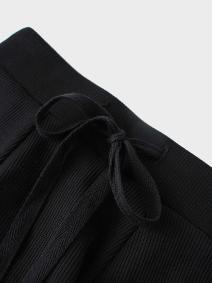 6 Panel Skirt- Black Ribbed