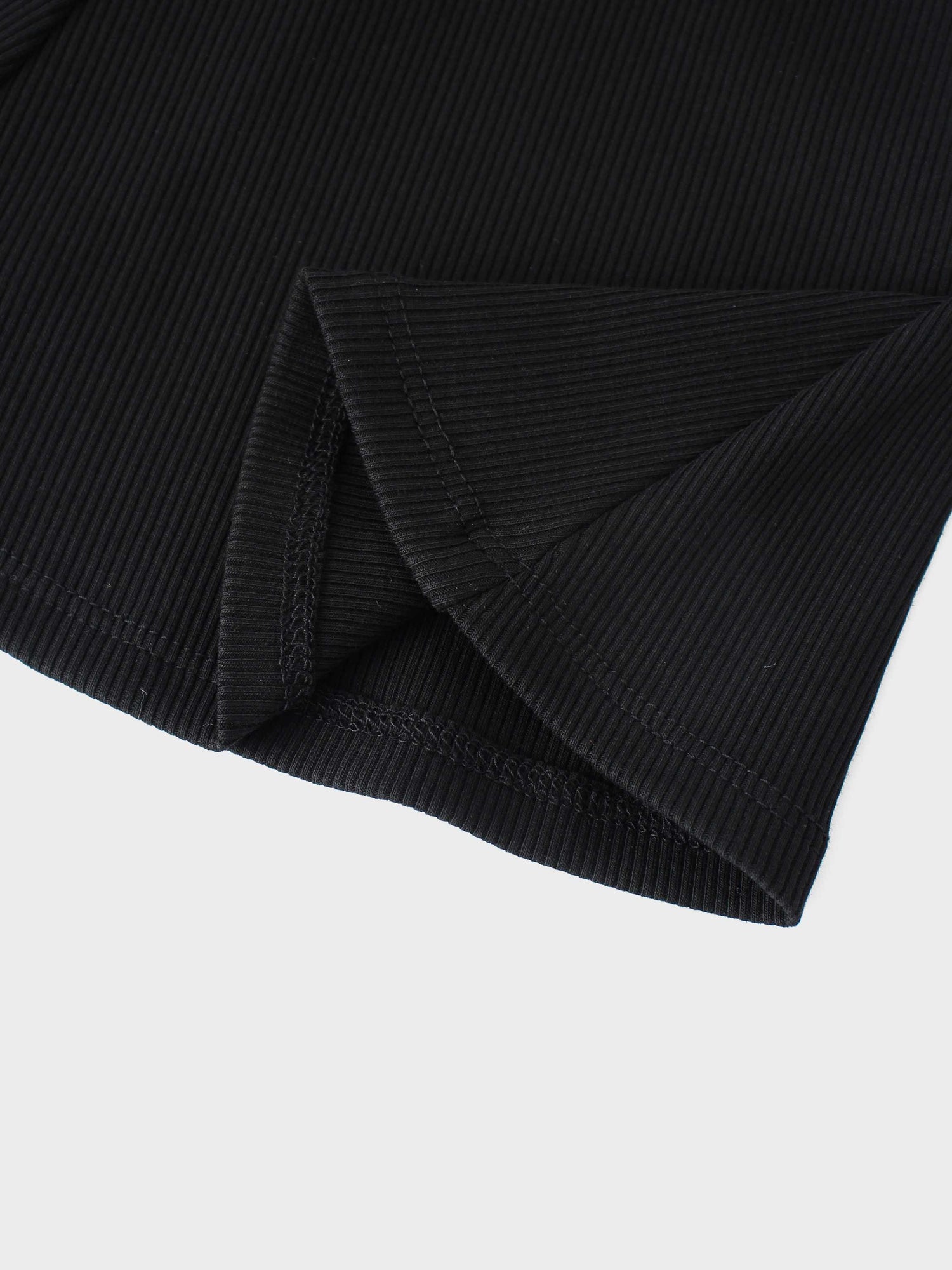 6 Panel Skirt- Black Ribbed