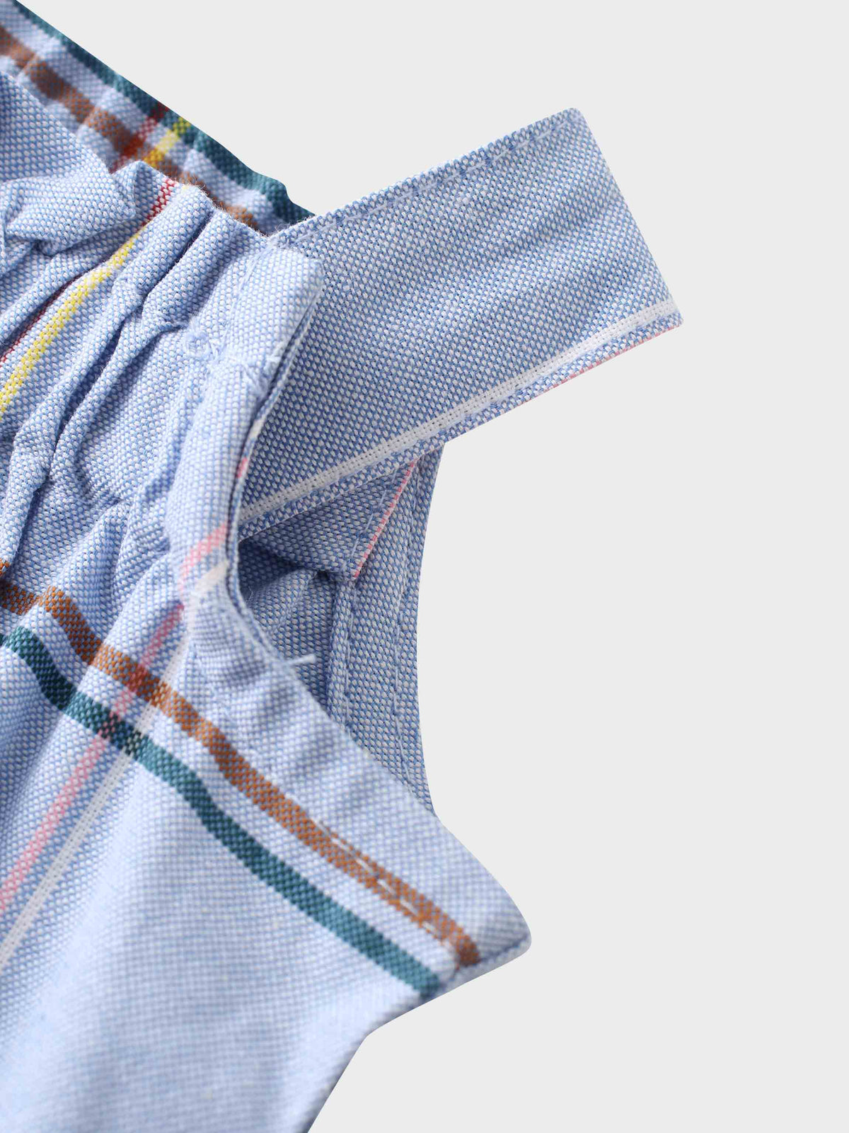 Baby cotton plaid romper straps