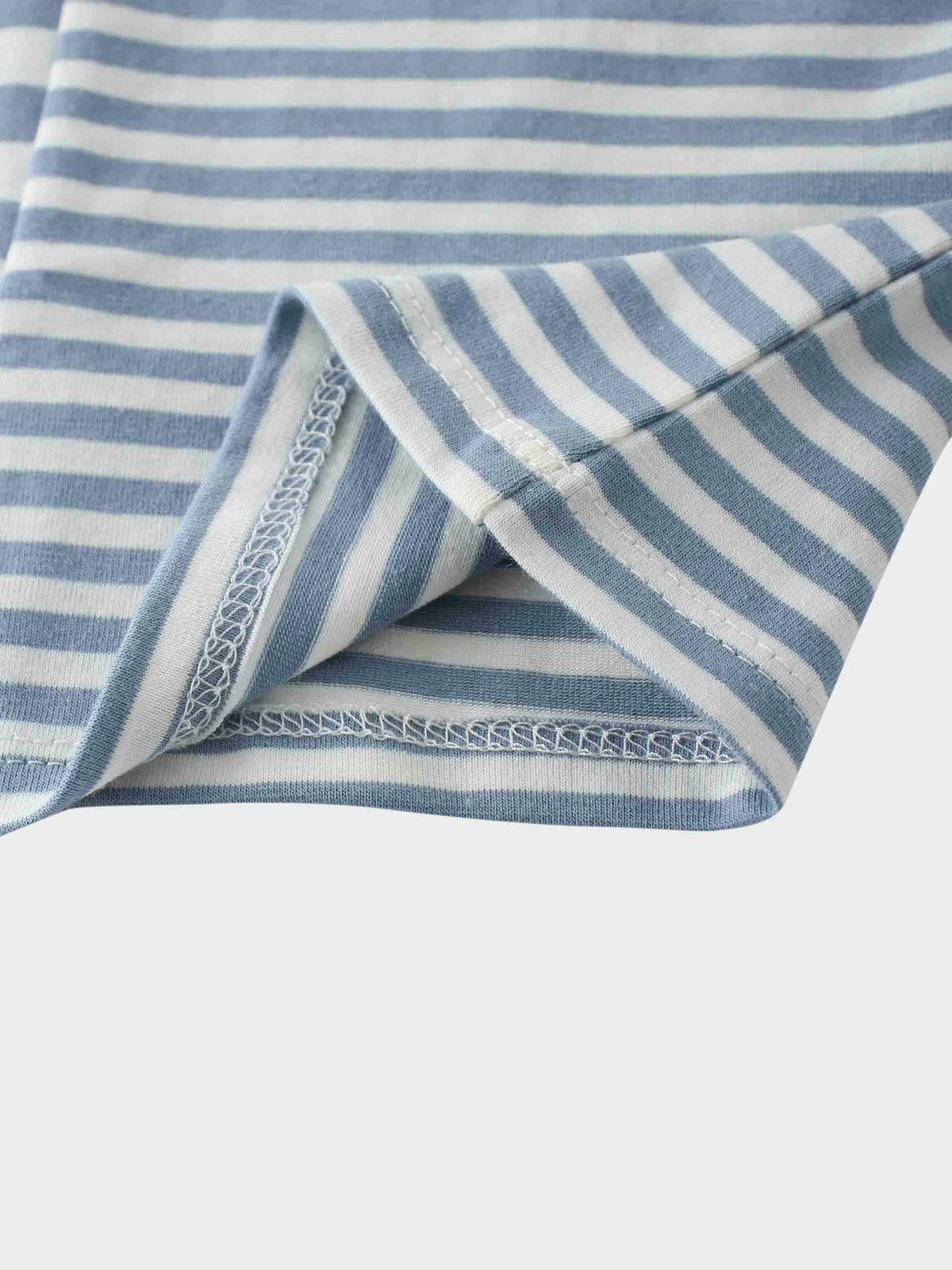 Light blue striped T-shirt detail