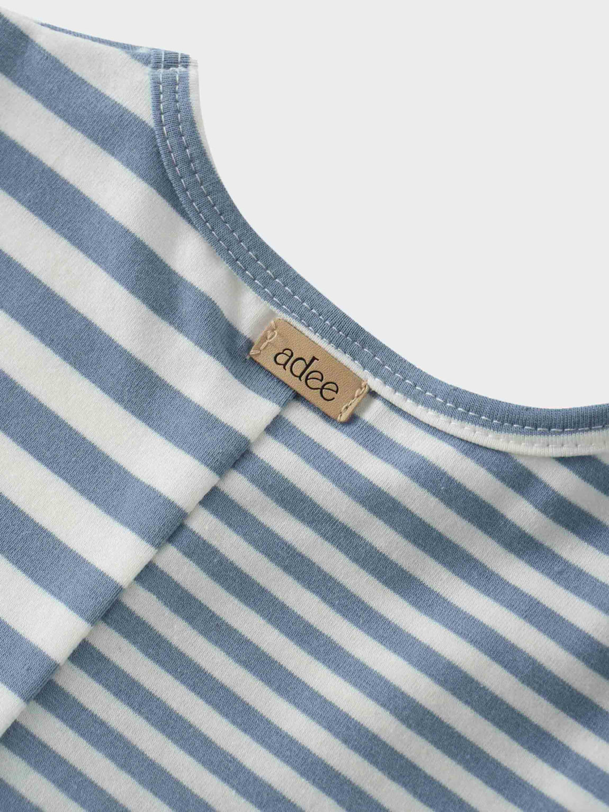 Light blue striped fitted T-shirt