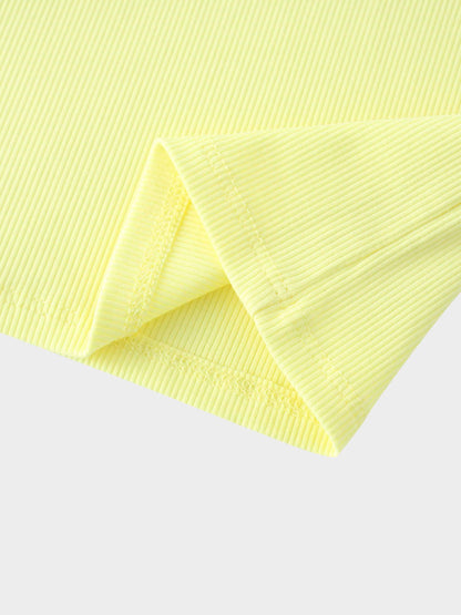 Yellow Ribbed Short Set