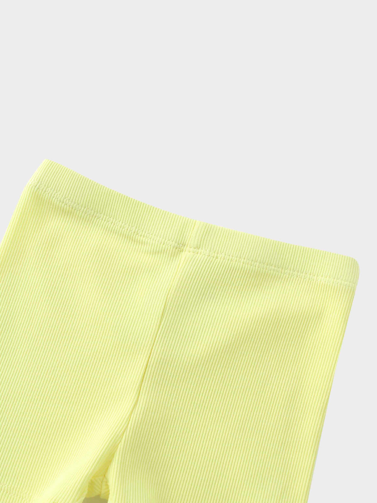 Yellow ribbed shorts for kids