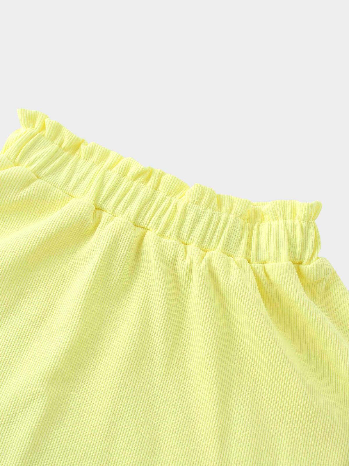 Girls yellow ribbed skirt waistband