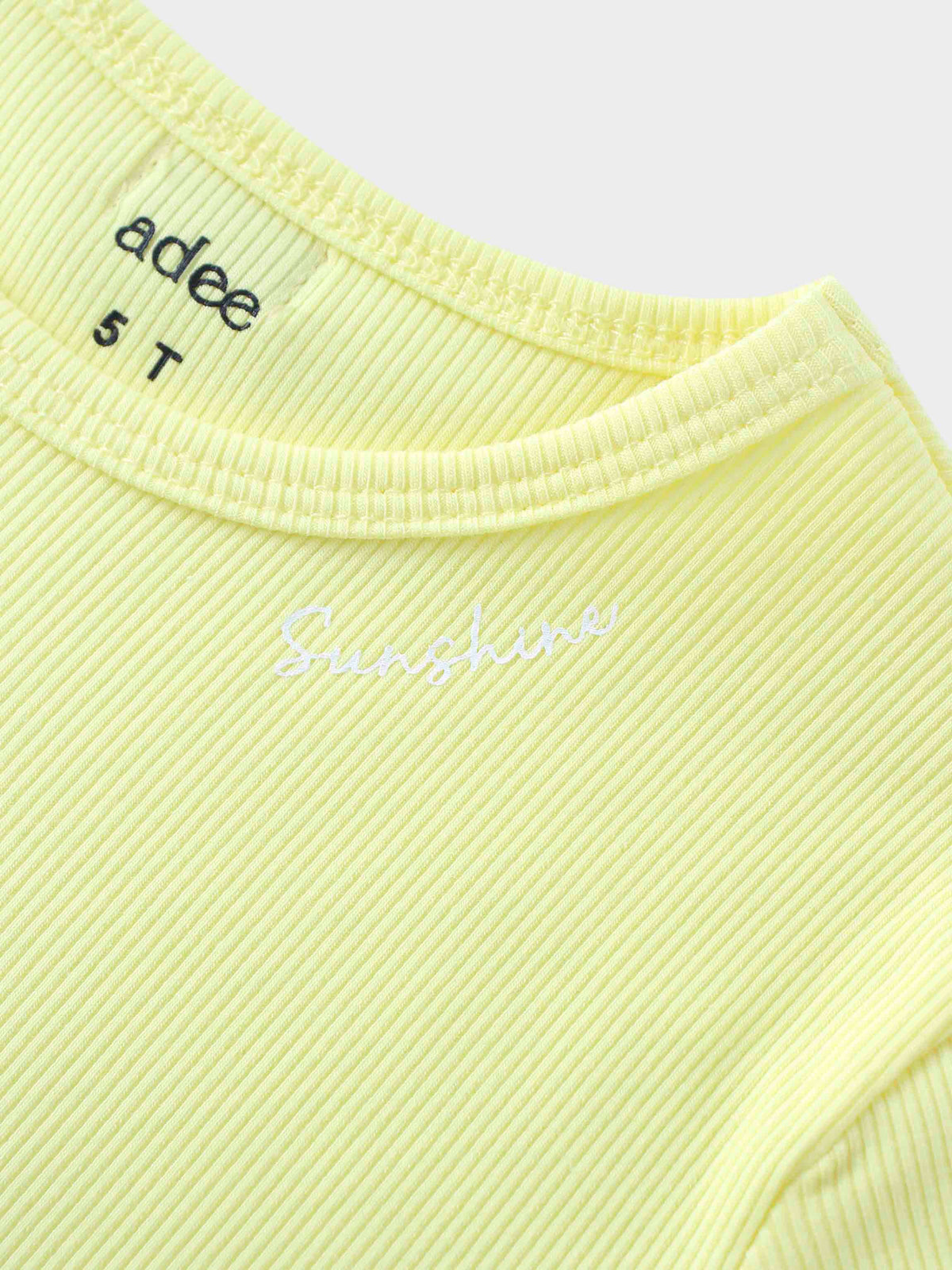 Yellow ribbed T-shirt for boys