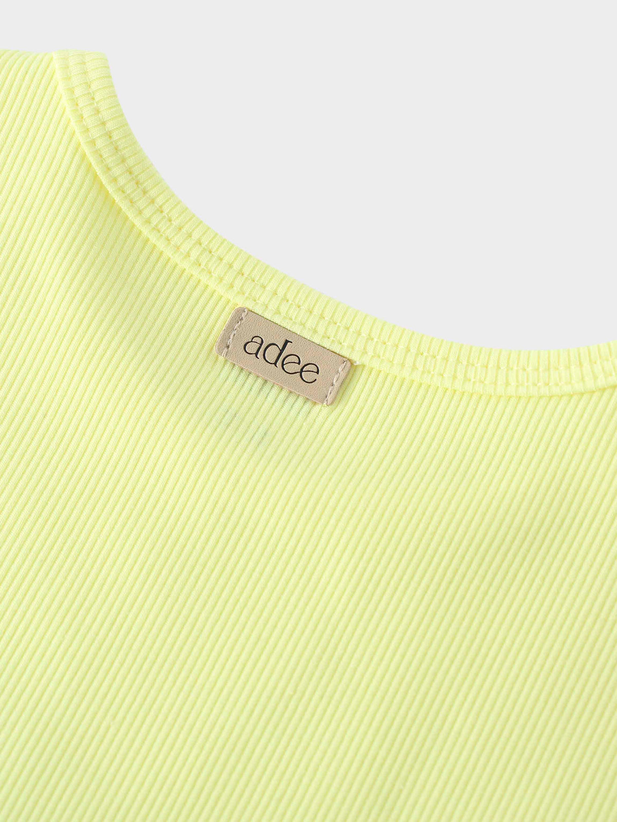Yellow ribbed T-shirt for boys