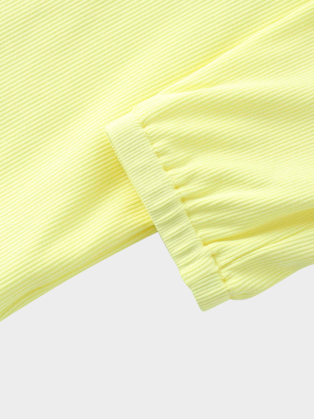 Girls yellow ribbed fabric shirt sleeve