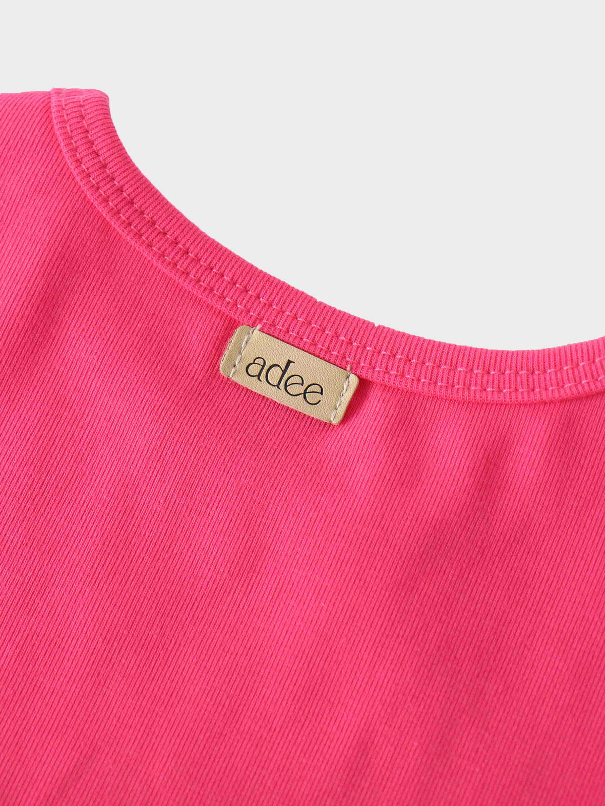 Pink shirt neckline detail for girls