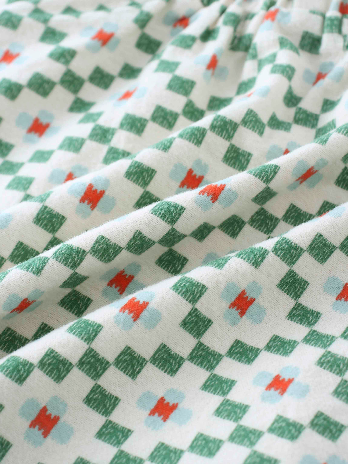 Green diamond pattern fabric girls