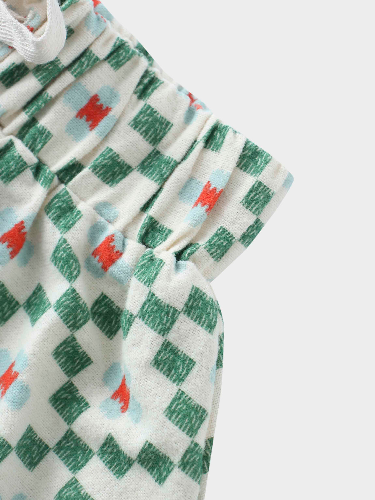 Green diamond patterned cotton skirt