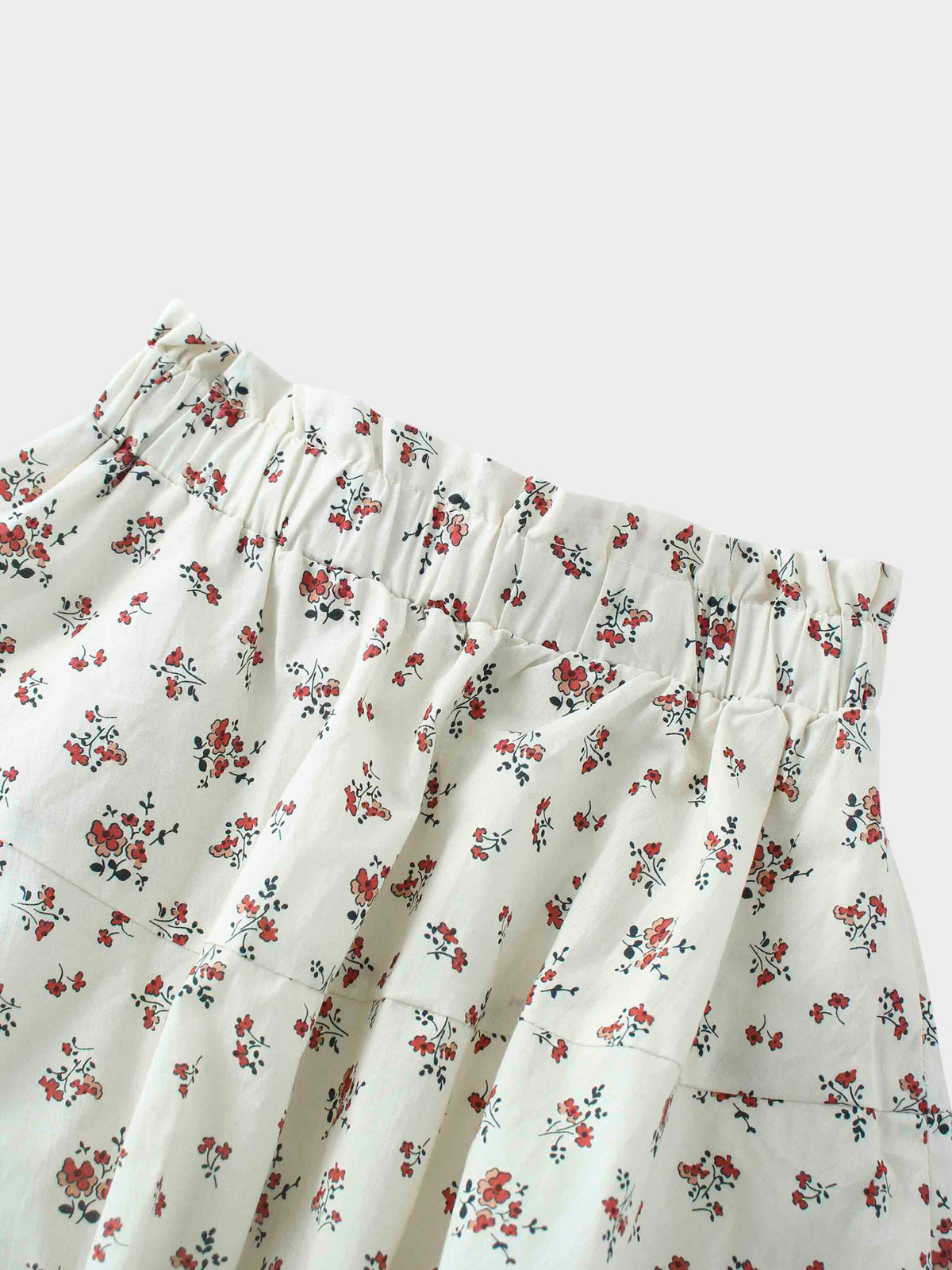 Floral bubble skirt waistband detail