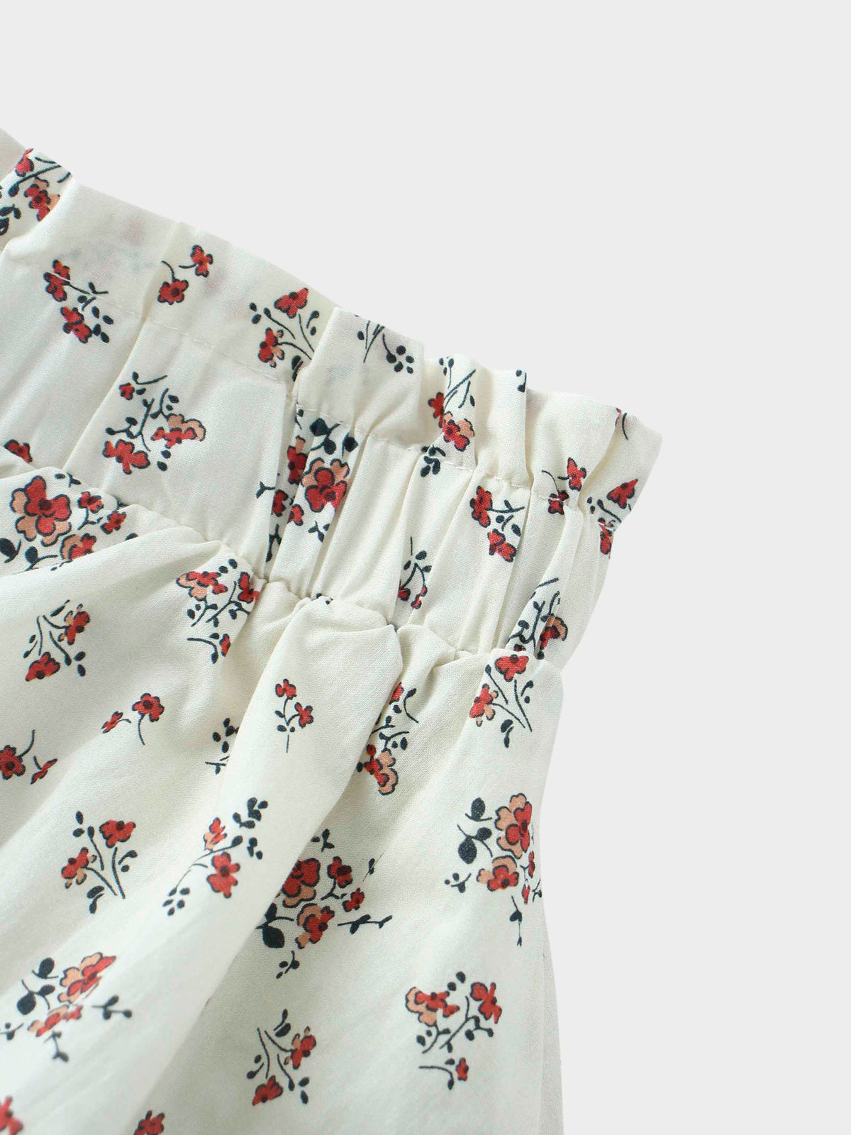 Floral bubble skirt waistband detail