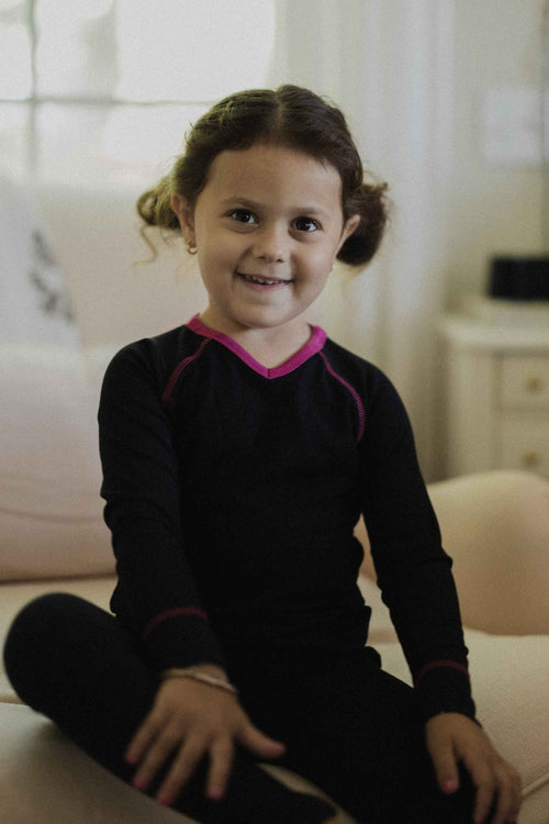 Girls pajamas with V-neck style