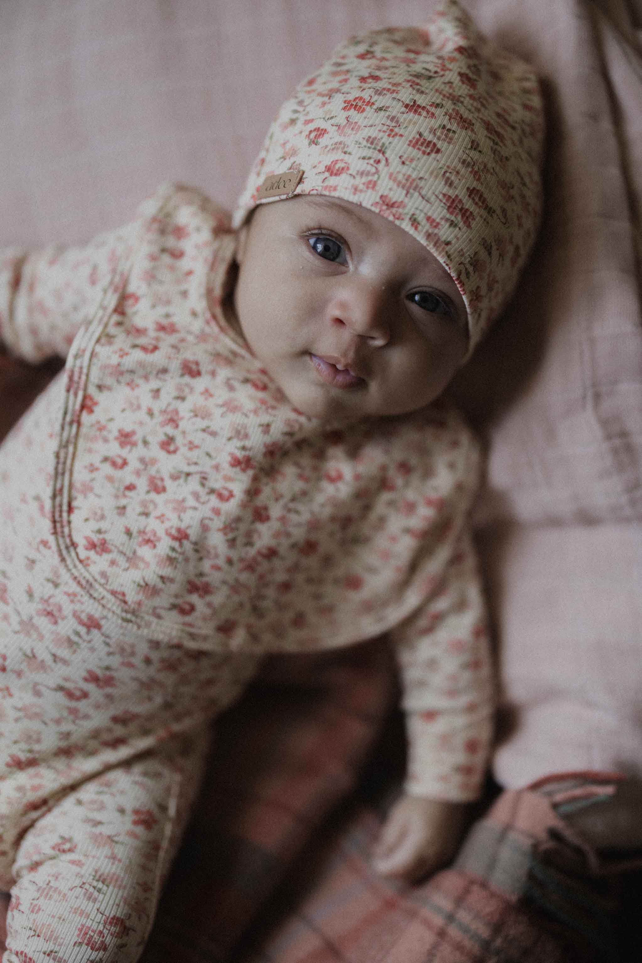 Floating Roses- Stretchy, Beanie &amp; Bib