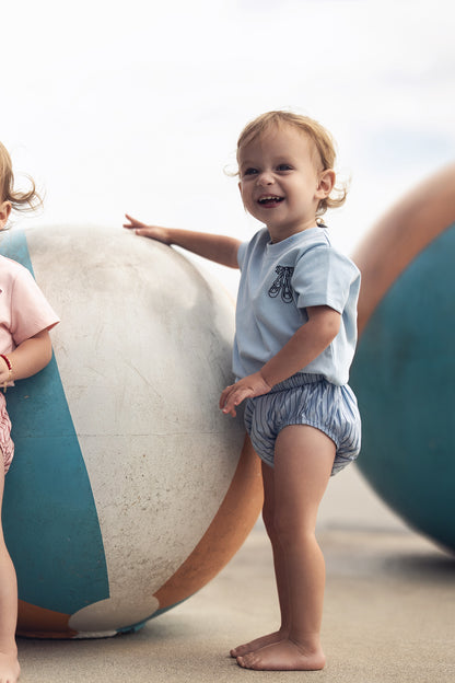 Striped Cotton Bloomers - Blue