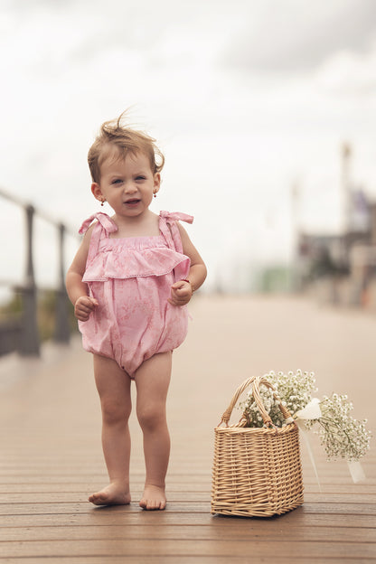 Pink Flower Romper