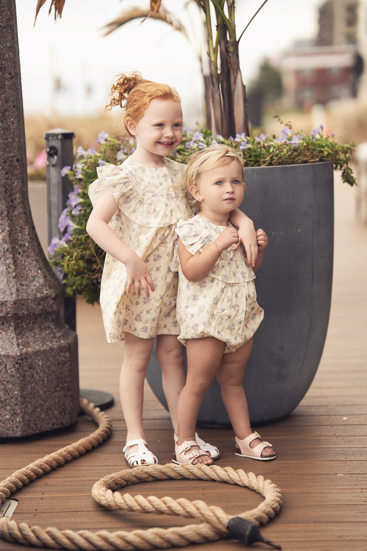 Ivory Flower Dress - Sleeveless; dressy girls&