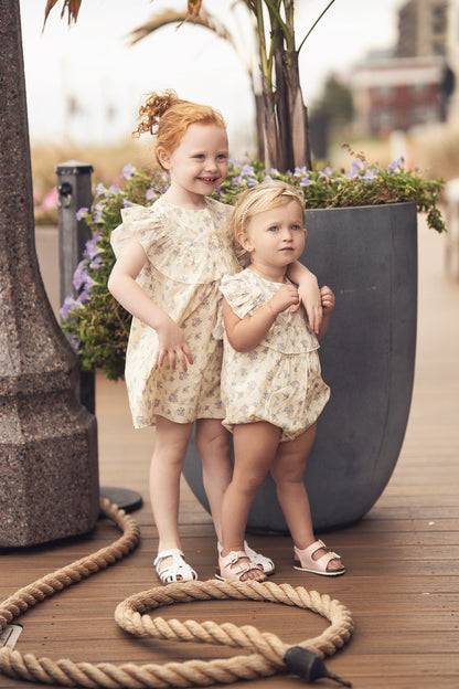 Ivory Flower Dress - Sleeveless; dressy girls&