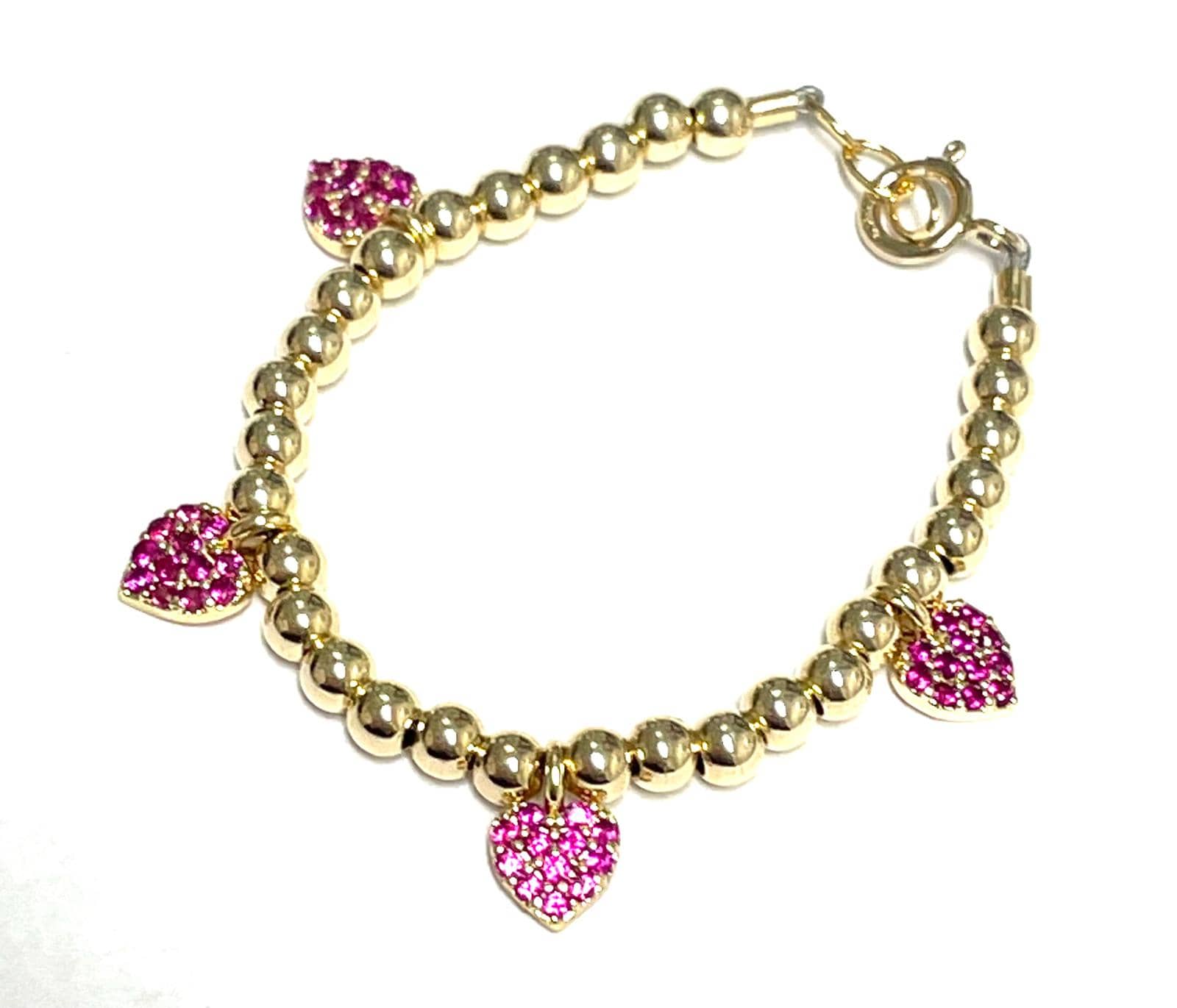 4 Heart Charm Bracelet