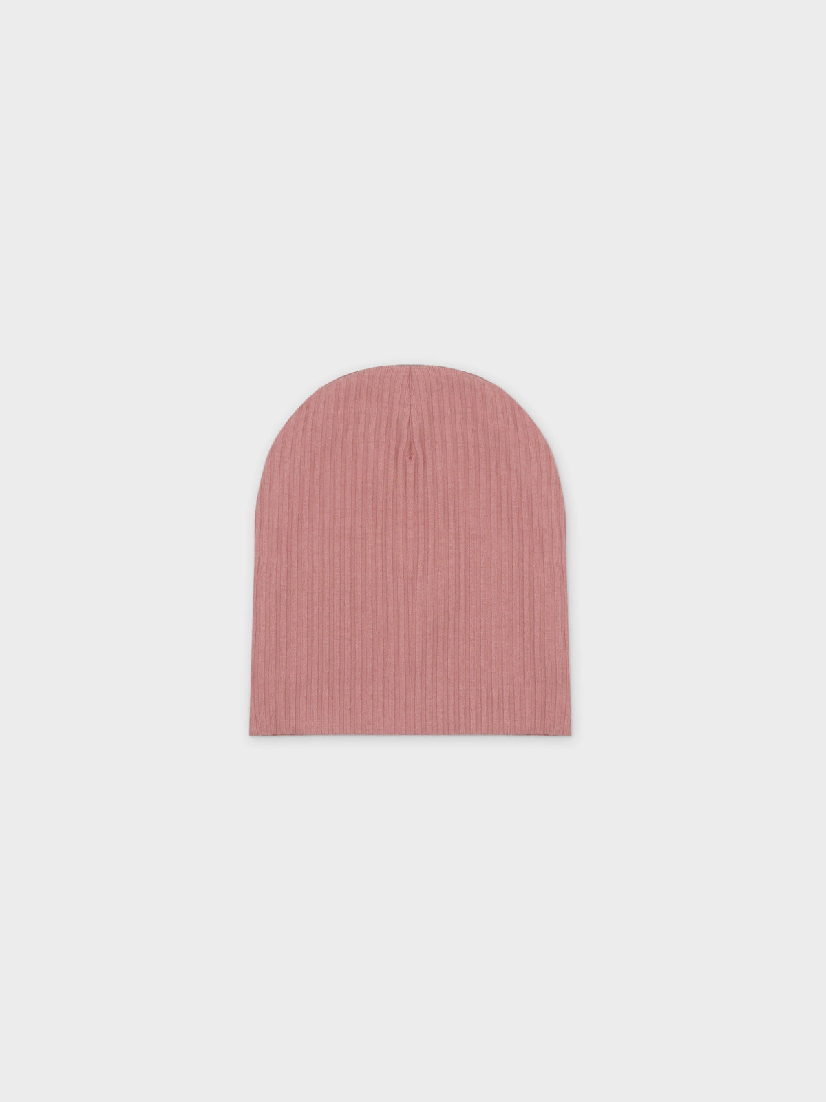 Baby hat in pink ribbed fabric