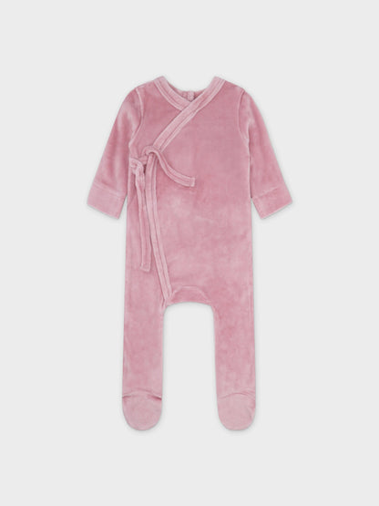 Velour Crossover Stretchy &amp; Bonnet- Pink