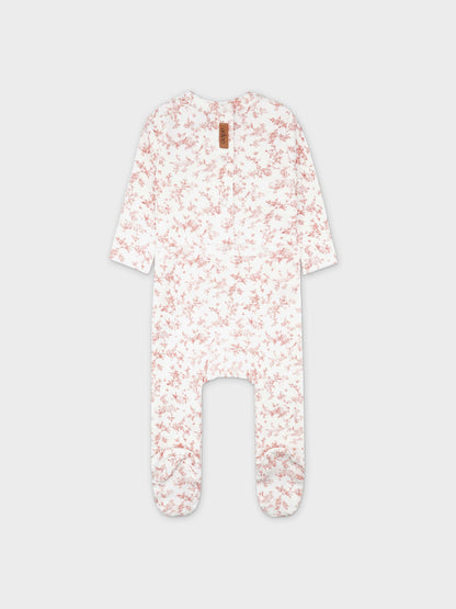 Bushy Flower Stretchy, Bonnet &amp; Bib-Pink