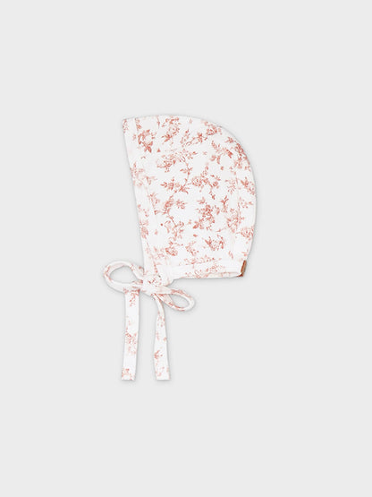 Bushy Flower Stretchy, Bonnet &amp; Bib-Pink