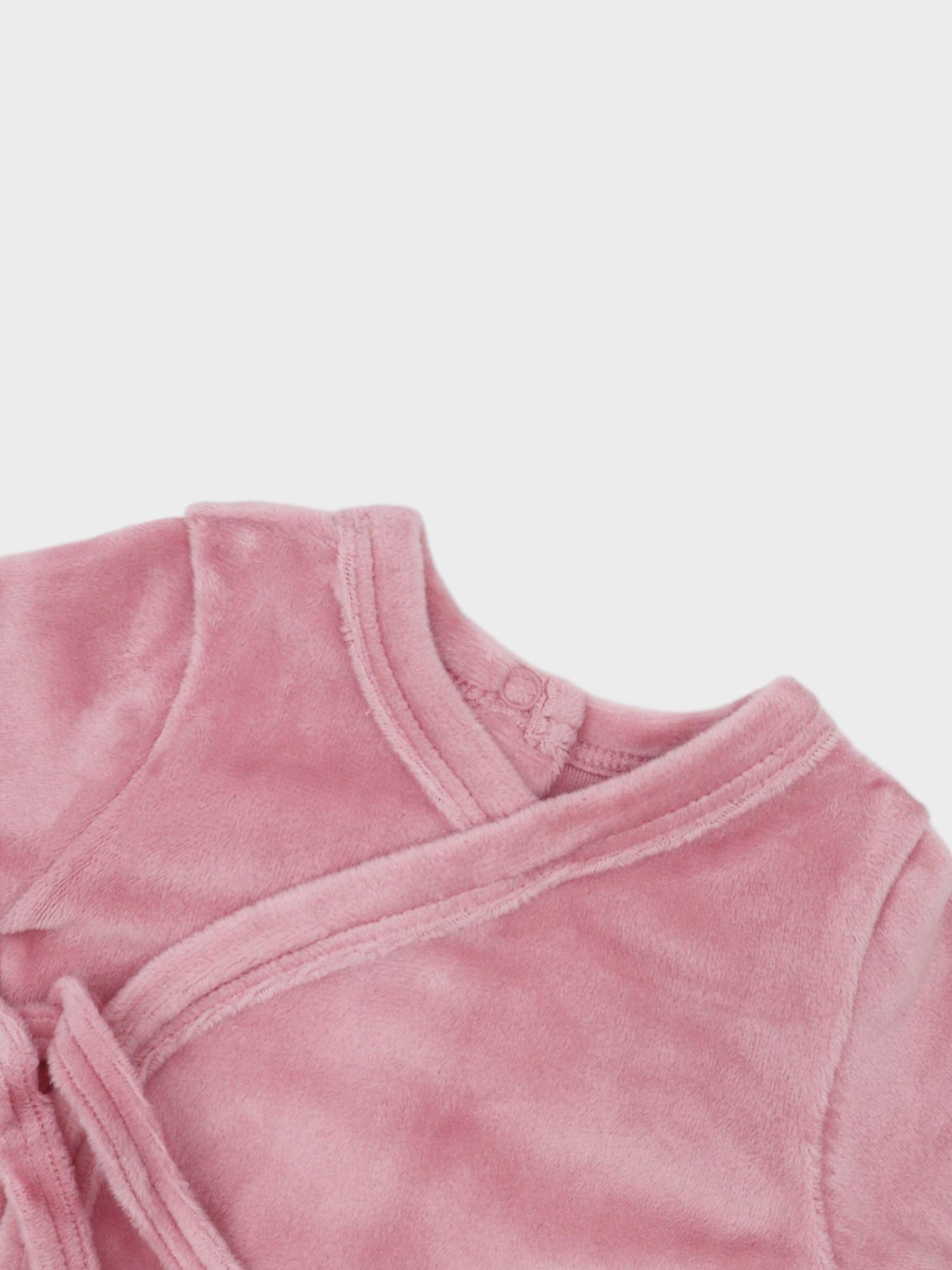 Velour Crossover Stretchy &amp; Bonnet- Pink