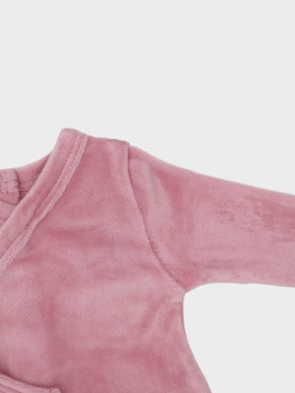 Velour Crossover Stretchy &amp; Bonnet- Pink