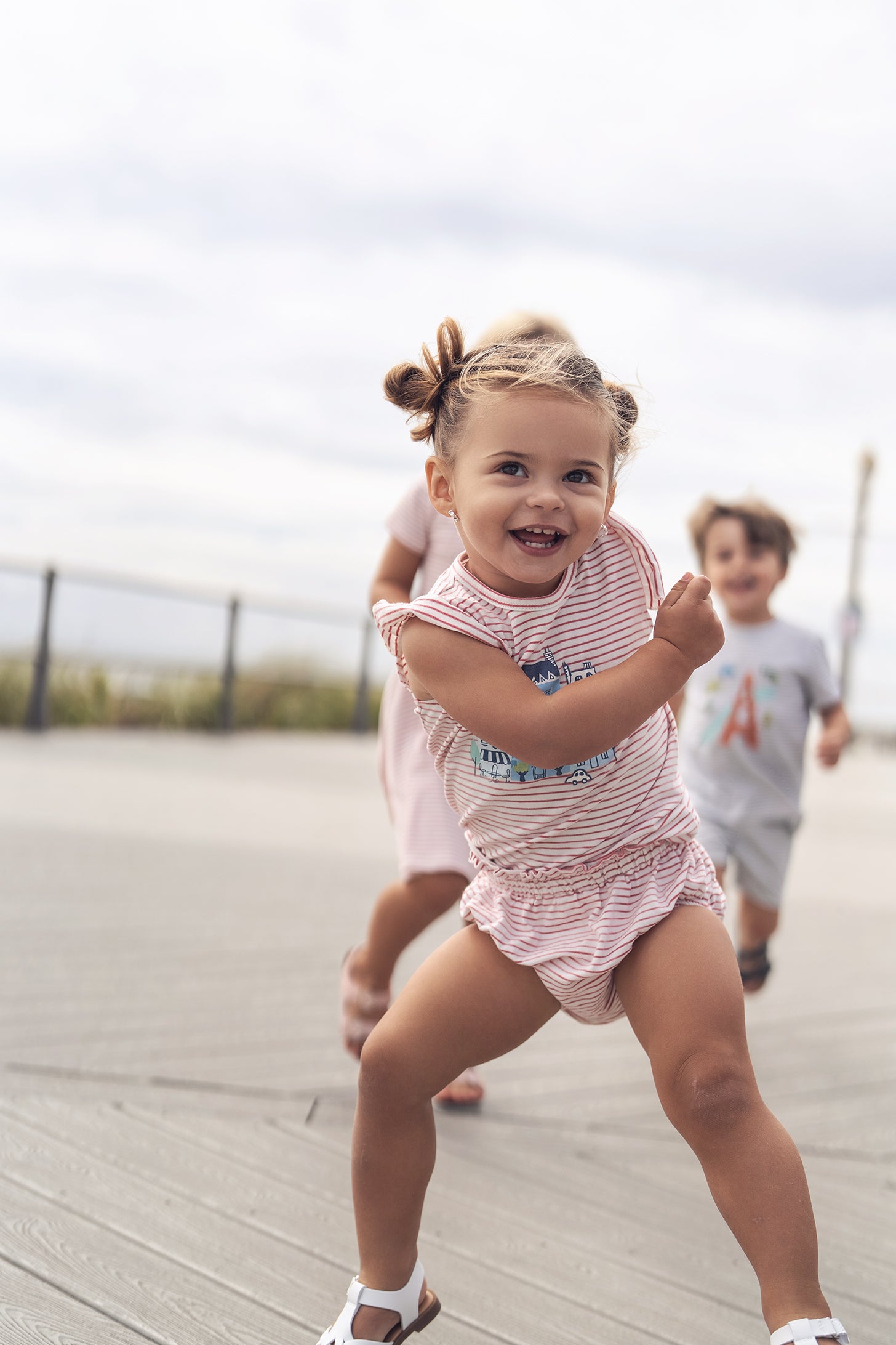 Little Paris Bloomers &amp; Tank Set - Ruffles by Adee; pink striped outfit with ruffled bloomers.
