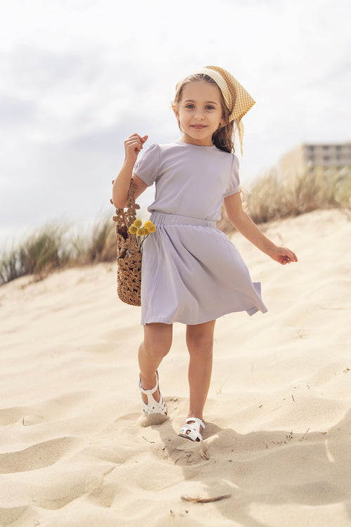 3/4 sleeve lavender T-shirt for girls by Adee; lightweight kids&