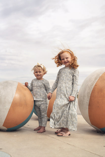 Blue Floral Robe - 3/4 Sleeves