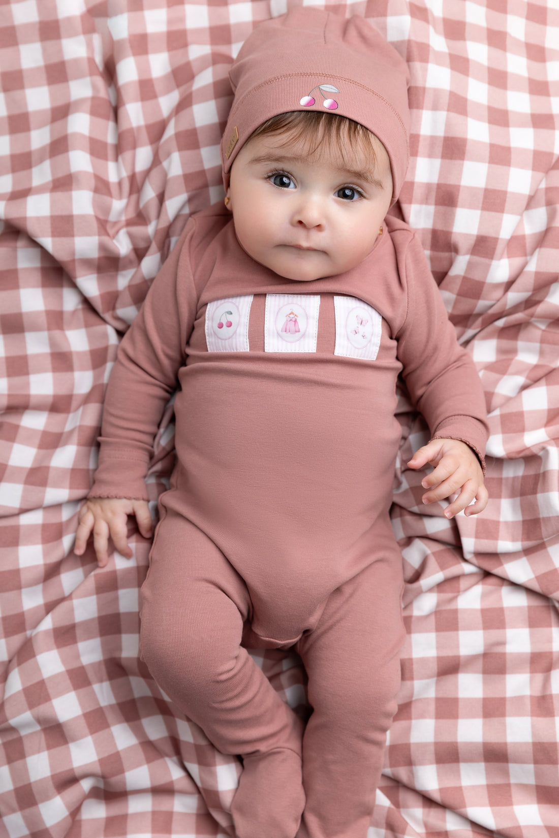 Cherry Frame Stretchy girls stretchies in pink by Adee