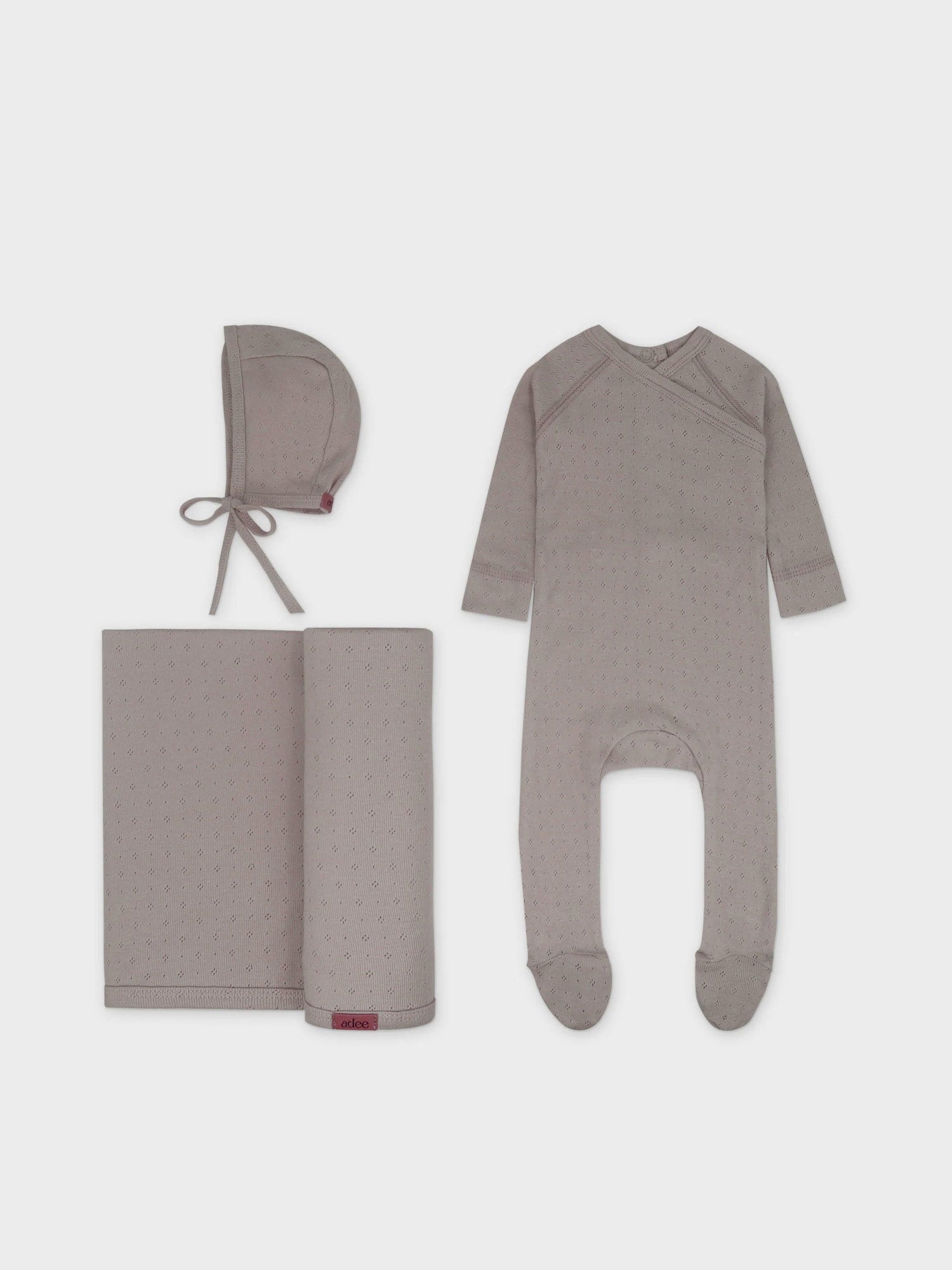 Pointelle Layette Set-Grey