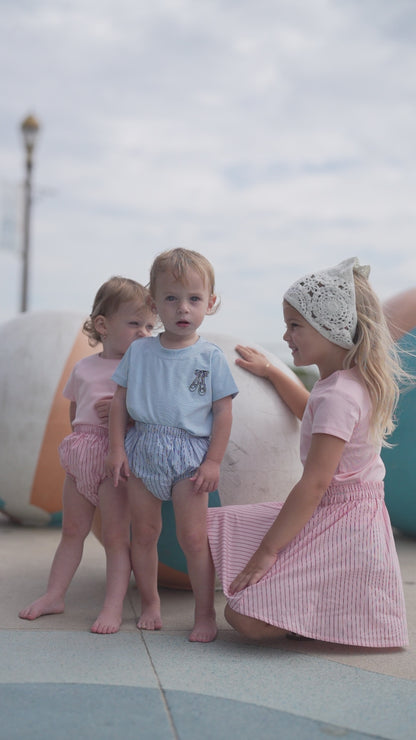 Short Sleeve Emblem T-shirt - Light Pink