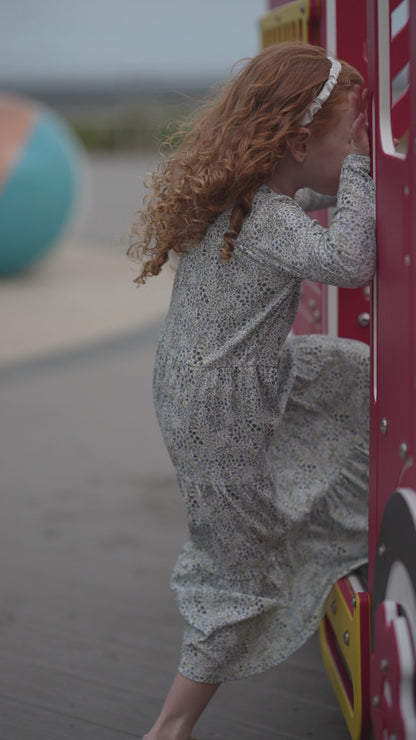 Blue Floral Robe - 3/4 Sleeves