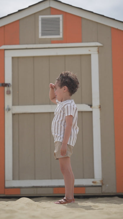 Tan Cotton Shorts