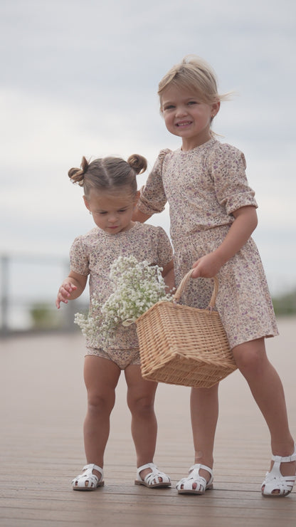 Purple Flower 3/4 Sleeve Shirt