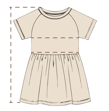 How to measure length, chest and waist on a girls dress