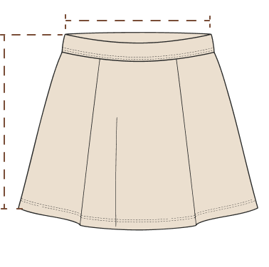 How to measure length and waist on a girls skirt