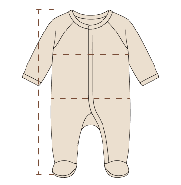 How to measure garment length, chest and hip on a baby stretchy